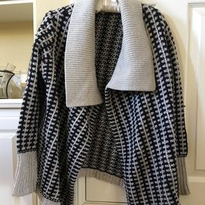 Black grey checkered cardigan